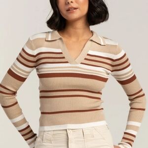 ALMOST FAMOUS Rib Henley Womens Long Sleeve Polo Shirt